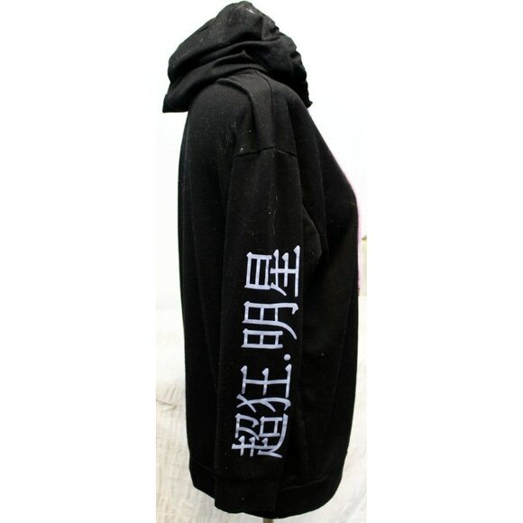 Rapture Star Black Panda Sweatshirt Hoodie Women's S Pink String Accent Pullover - Picture 4 of 11